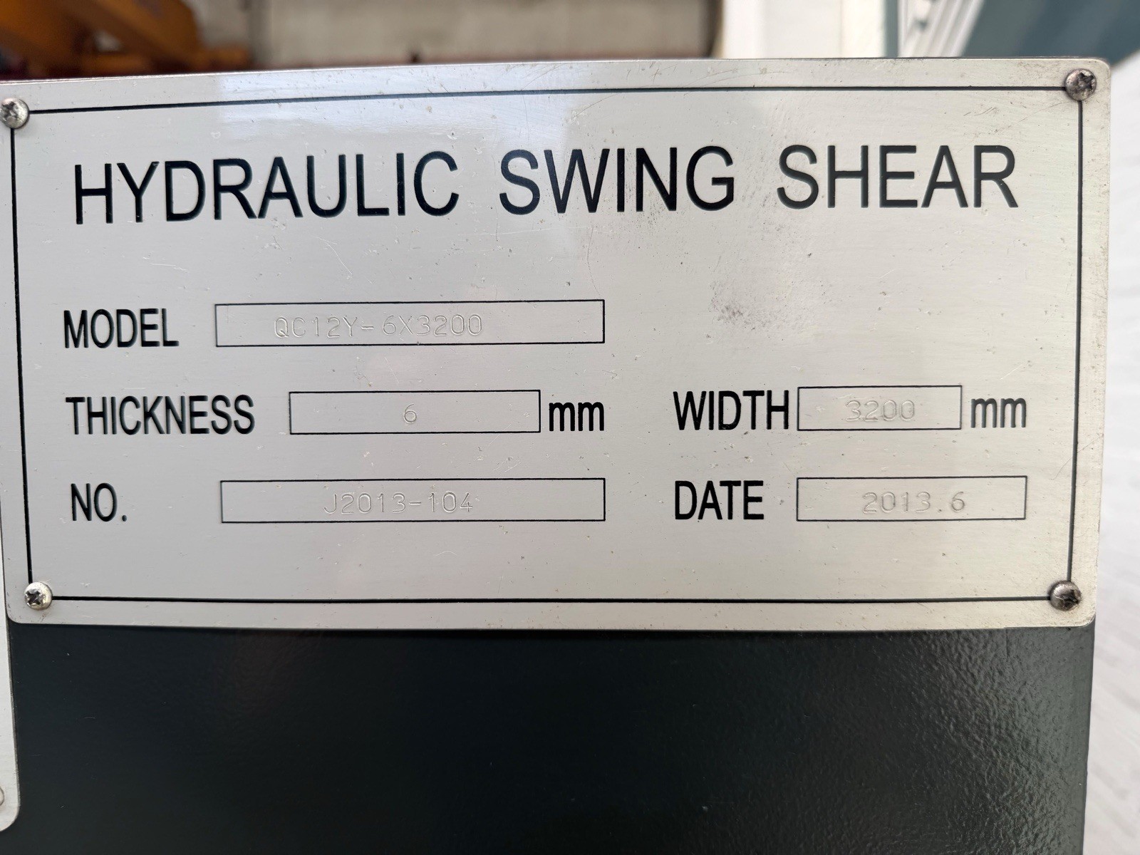 Carter 6 x 3200 Hydraulic Swing Shear, photo 9