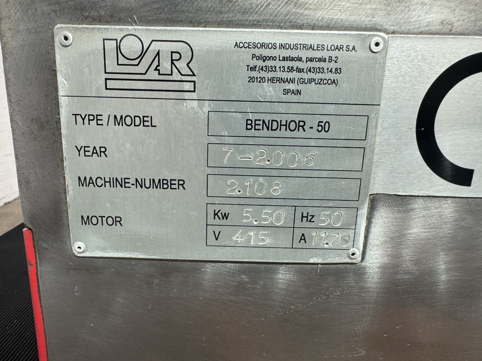 LOAR Bendhor 50 Horizontal Bending Press, photo 10