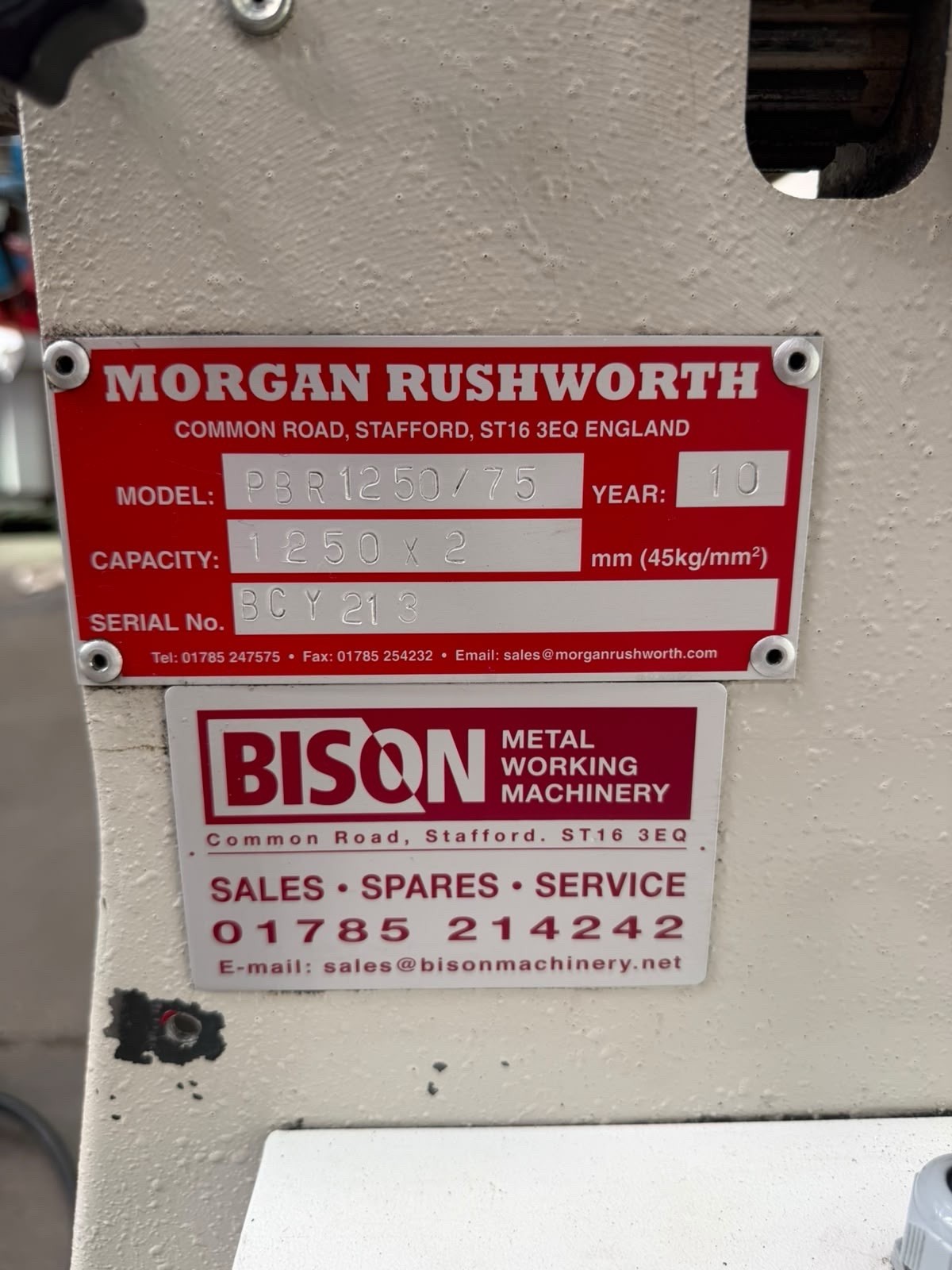 Morgan Rushworth PBR1250/75 Powered Bending Slip Rolls, photo 4