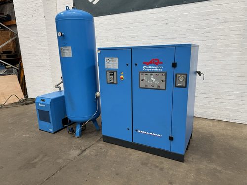 Worthington Creyssensac Rollair RLR 20 BM 8 Rotary Screw Compressor Package