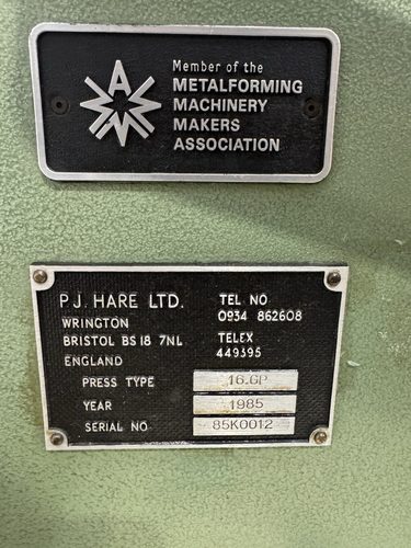 PJ Hare 16.GP Hydraulic Clipping Press (16 Tonne), photo 9
