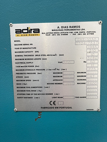 Adira GHS 1030 Hydraulic Guillotine, photo 7