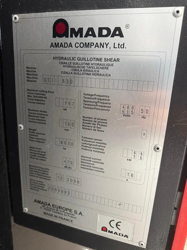 Amada GS II 630 CNC Shear, photo 8