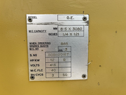 Beyeller (Edwards Pearson) Model G.E. 3m Hydraulic Sheet Metal Guillotine, photo 5