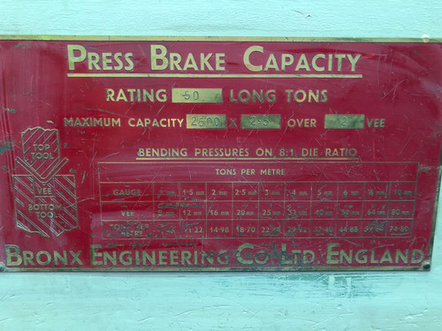Bronx Hydraulic Press Brake 2.5m x 50 tons, photo 6