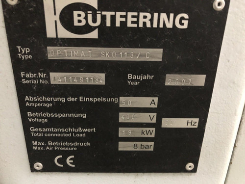 Butfering Optimat SKO 113 Wide Belt Sander, photo 4