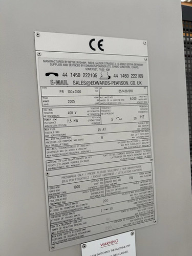 Bystronic PR 100 X 3100 CNC Press Brake, photo 6