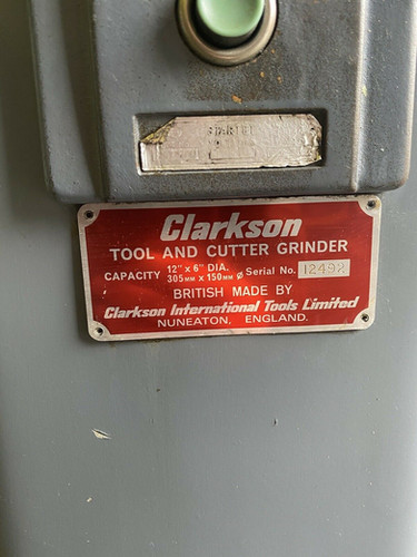 Clarkson Tool & Cutter Grinding Machine, photo 2