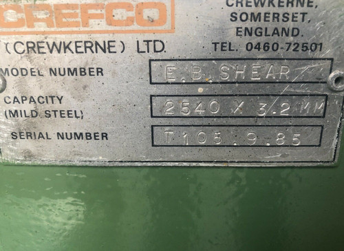 CREFCO EB Shear Direct Drive Sheet Metal Guillotine, photo 5