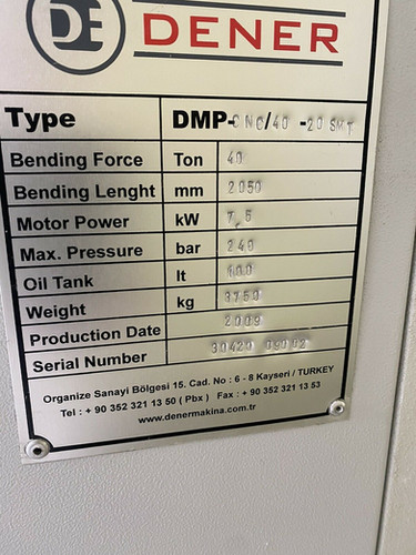 Dener 2100 x 40 Smart CNCpress brake, photo 2