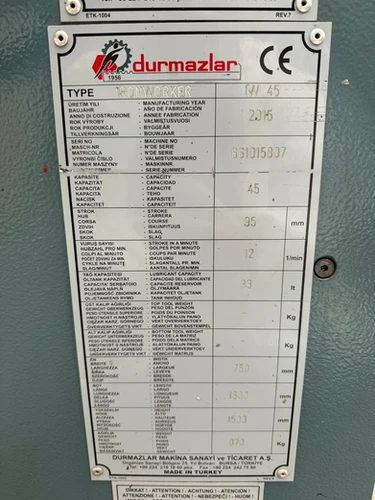 Durmazlar IW45 Hydraulic Universal 5 Station Ironworker, photo 6