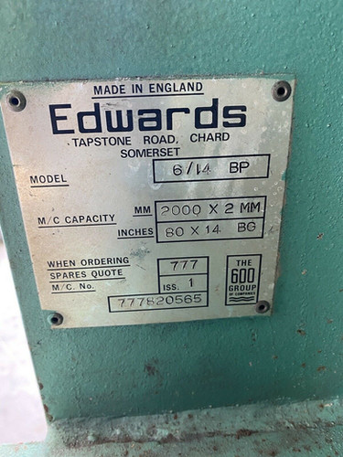 Edwards 2m Box & Pan Folder, photo 4