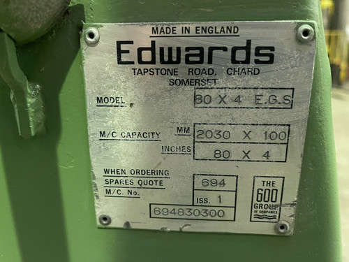 Edwards 2m Manual Bending Slip Rolls, photo 7