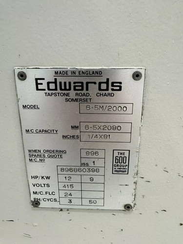 Edwards Pearson 6.5mm Hydraulic Guillotine, photo 4