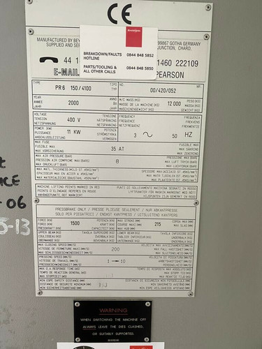 Edwards Pearson PR6 150/4100 CNC Press Brake, photo 7