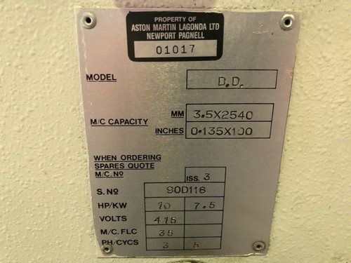 Edwards Pearson DD Sheet Metal Guillotine 2.5m x 3.5mm, photo 6