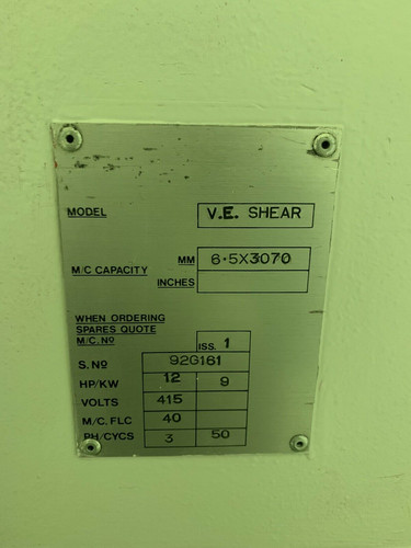 Edwards Pearson VE Shear Hydraulic Sheet Metal Guillotine, photo 5
