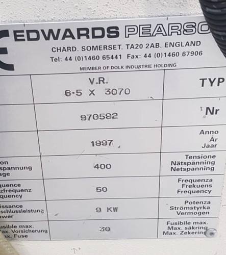 Edwards Pearson VR 6.5 x 3070 Hydraulic Guillotine, photo 7