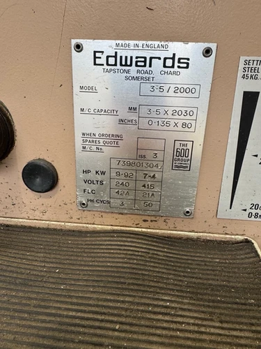 Edwards Truecut DD 2m x 3.25mm Mechanical Guillotine, photo 6
