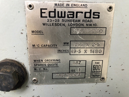 Edwards Truecut DD Mechanical Guillotine 1270mm x 2.5mm, photo 4