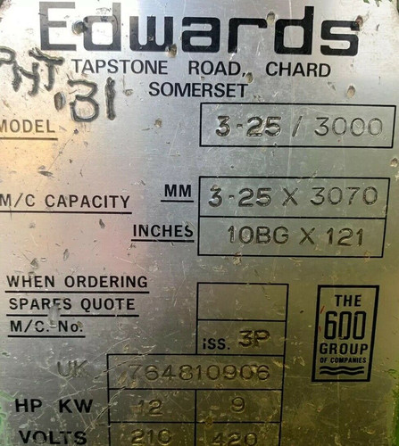 Edwards Truecut DD Sheet Metal Guillotine, photo 4