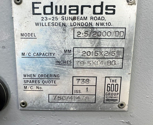 Edwards Truecut DD Sheet Metal Guillotine, photo 4