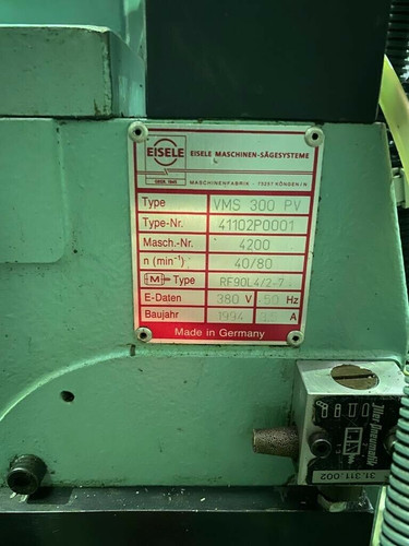 Eisele VMS300PV Vertical Guided Head Semi-Automatic Mitre Cold Saw, photo 4