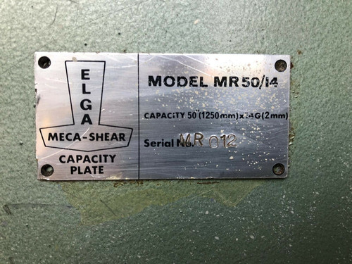 ELGA Meca Shear MR50/14 Sheet Metal Guillotine, photo 7