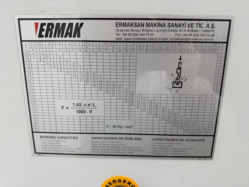 Ermaksan Power-Bend-Pro 1270 x 40 CNC Hydraulic Press Brake, photo 6