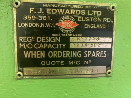 FJ Edwards Manual Pyramid Bending Slip Rolls, photo 3
