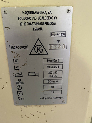 Geka Microcrop 36ton Universal Ironworker, photo 3