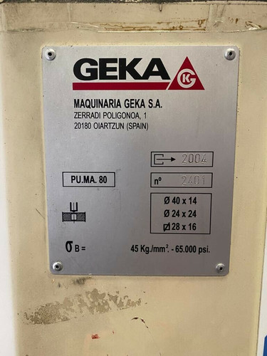 GEKA PUMA Hydraulic 80 Ton Punch, photo 2