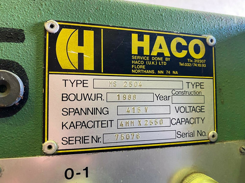 HACO Mechanical Sheet Metal Guillotine, photo 5