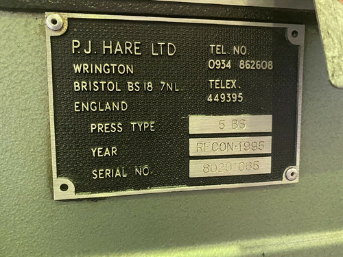 Hare 5BS Hydraulic Fast Action Press, photo 2