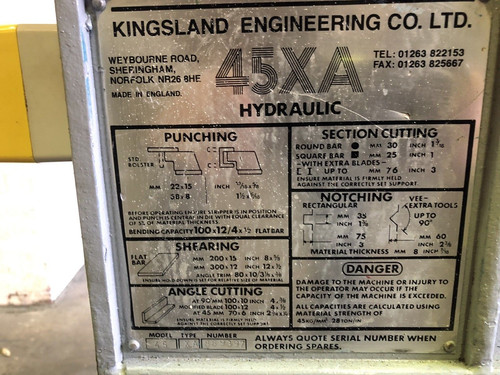 Kingsland 45XA Hydraulic Universal Iron Worker, photo 5