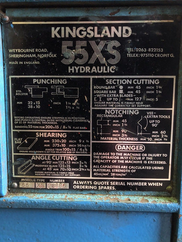 Kingsland 55XS Hydraulic 5 station Universal steelworker, photo 7