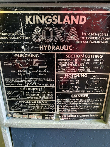Kingsland 60XA Hydraulic Universal Ironworker, photo 3