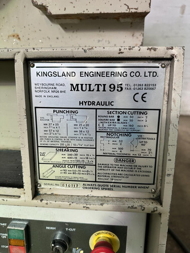 Kingsland Multi 95 Hydraulic Universal Ironworker, photo 7