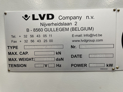 LVD MVS - TS 6/3100 CNC Hydraulic Guillotine With Touch Screen, photo 3