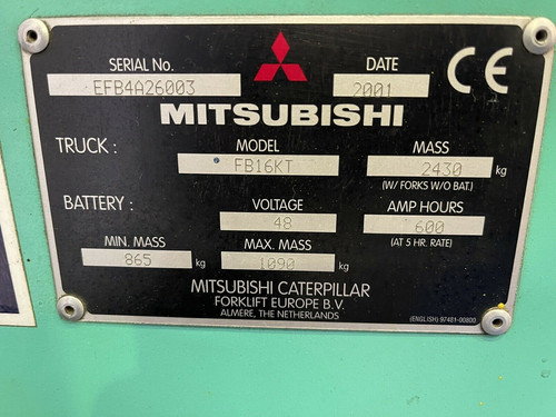Mitsubishi FB16KT Electric Forklift, photo 4