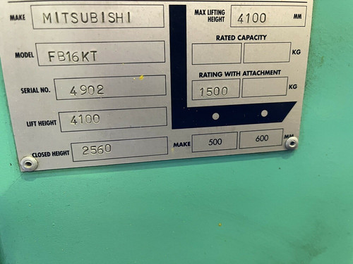 Mitsubishi FB16KT Electric Forklift, photo 5