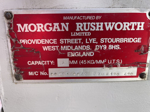 Morgan Rushworth DDPG 1500/2 Sheet Metal Guillotine, photo 3