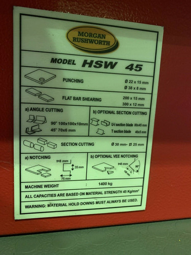 Morgan Rushworth HSW45 Hydraulic Universal Ironworker, photo 2