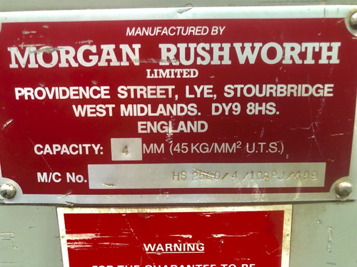 Morgan Rushworth Hydraulic Guillotine 2560mm x 4mm, photo 5