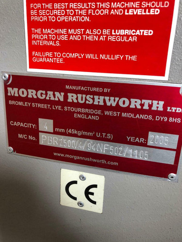 Morgan Rushworth PBR 2500 / 4 Powered Bending Rolls, photo 3