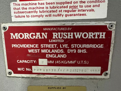 Morgan Rushworth PHRW1275 Powered pyramid Bending Rolls, photo 7