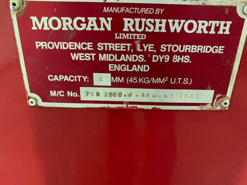 Morgan Rushworth Powered Pyramid Bending Slip Rolls 2.5m x 4mm, photo 5