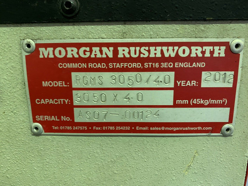 Morgan Rushworth RGMS 3050 X 4 Mechanical Guillotine, photo 4