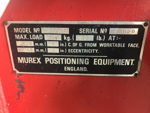MPE (Murex) 3 Ton Rotary Tilting Welding Positioner, photo 3