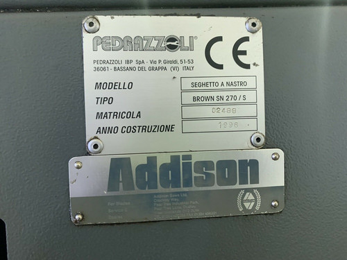 Pedrazzoli Brown SN 270 Horizontal Bandsaw, photo 7